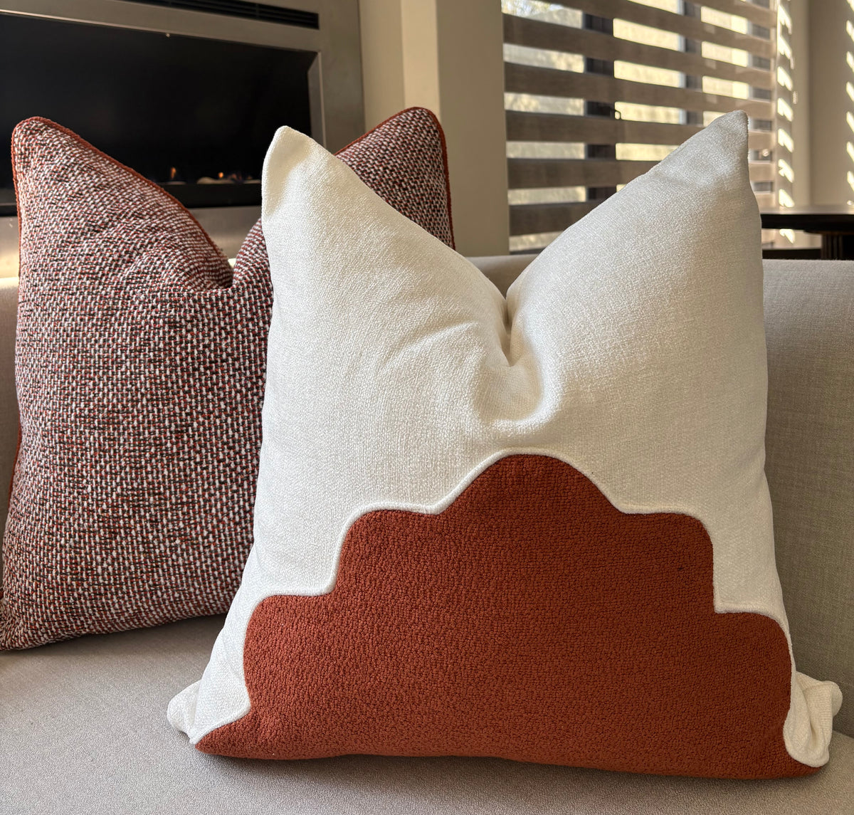 Classic Jacquard Orange Print Scatter Cushion