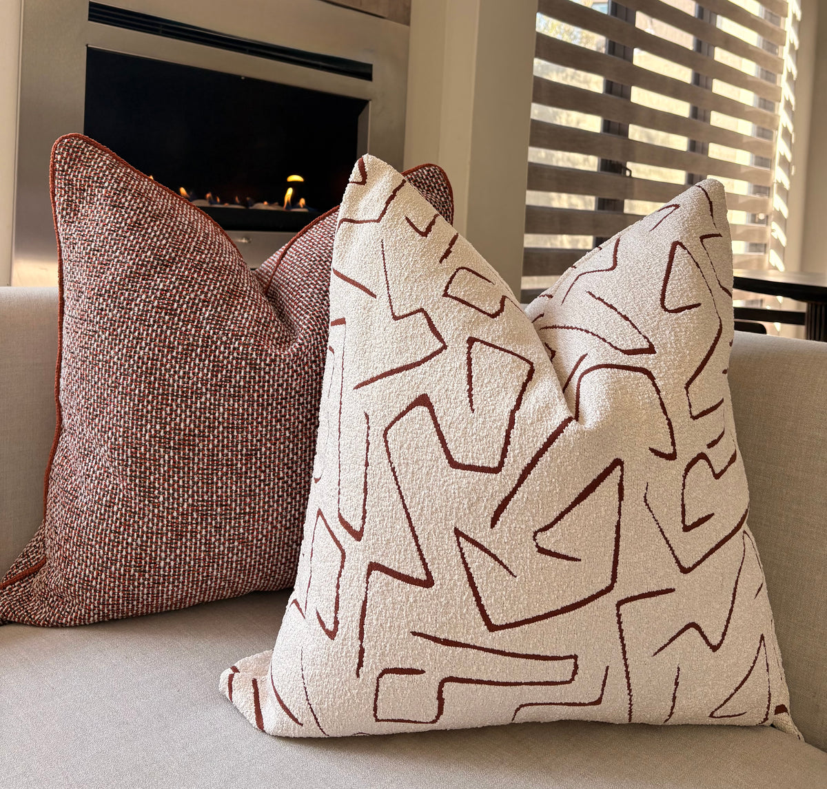Classic Jacquard Orange Print Scatter Cushion