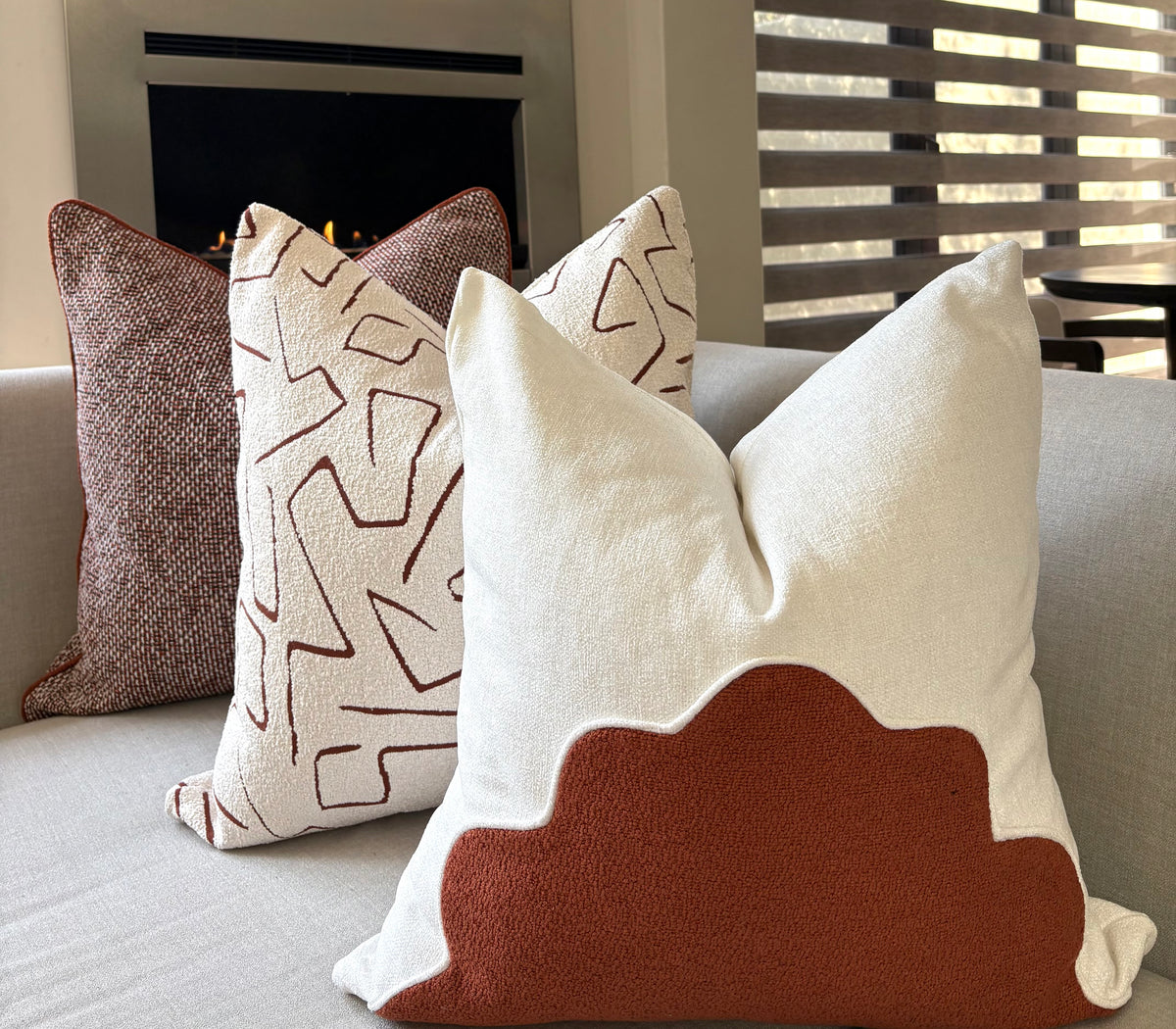 Classic Jacquard Orange Print Scatter Cushion