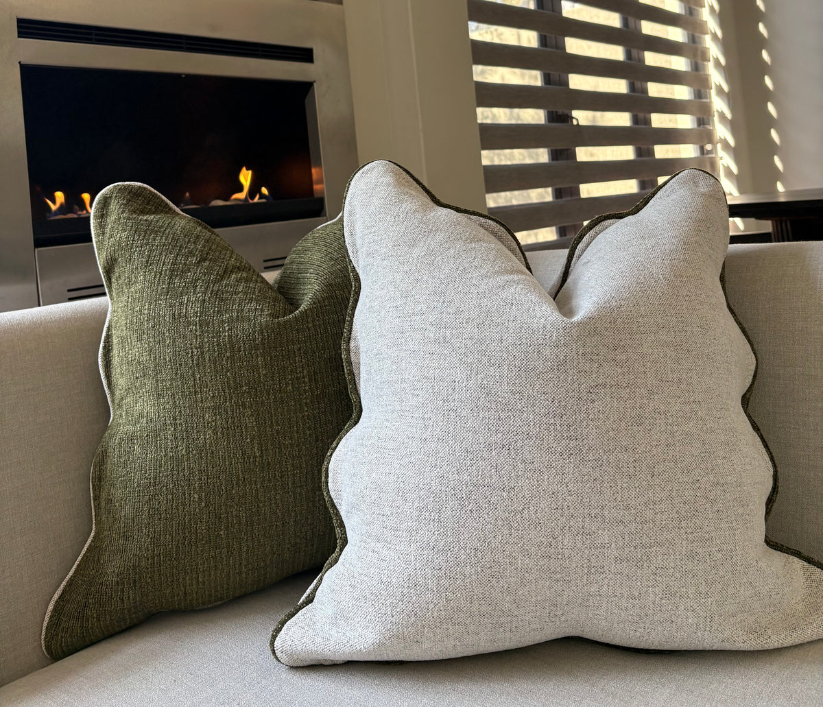 Neutral Scalloped Luxury Scatter Cushion