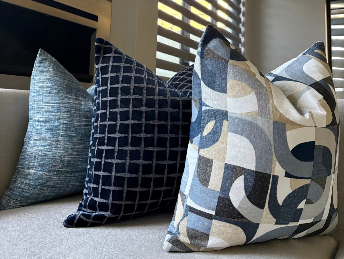Abstract Geometric Interlocking Shapes Scatter Cushion