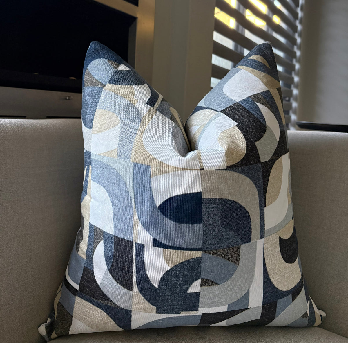 Abstract Geometric Interlocking Shapes Scatter Cushion